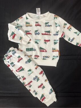 Lila & Jack White Kids Holiday/Christmas Set- Red & Green Print